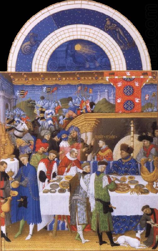 Beures avenge the guest meal of the duke of Berry miniature out of harvest tres you Duc de Berry, unknow artist